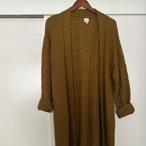 Long Cable Knit Cardigan